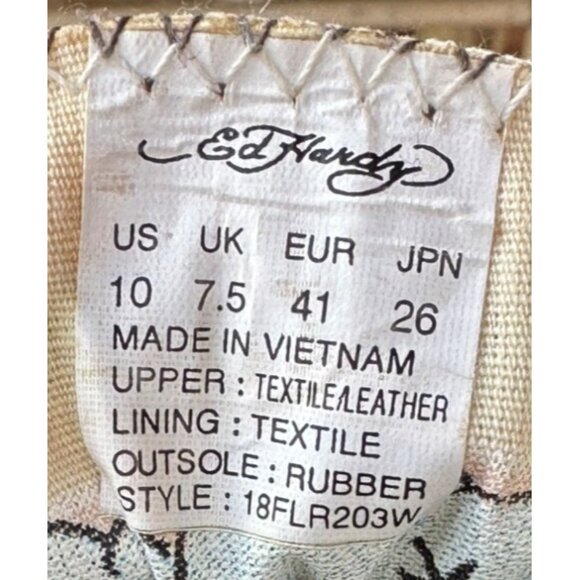 Ed Hardy Born Free Brown Leather Sneakers Adult Unisex/Women Size 10 (READ) - Picture 5 of 16